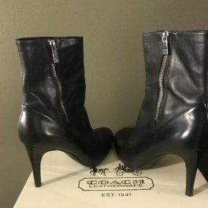Coach black ankle boots